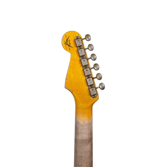 Fender Custom Shop Limited Edition 1959 Stratocaster Super Heavy Relic Aged Black Over Chocolate 3 Ton Sunburst Elektro Gitar